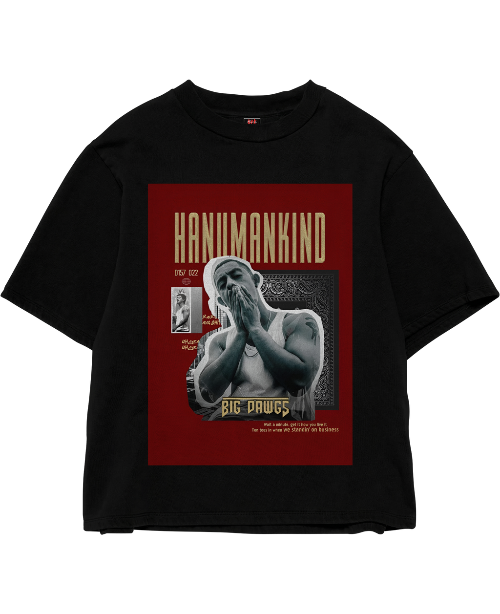 Hanumankind Big Dawgs Black Oversize Tee