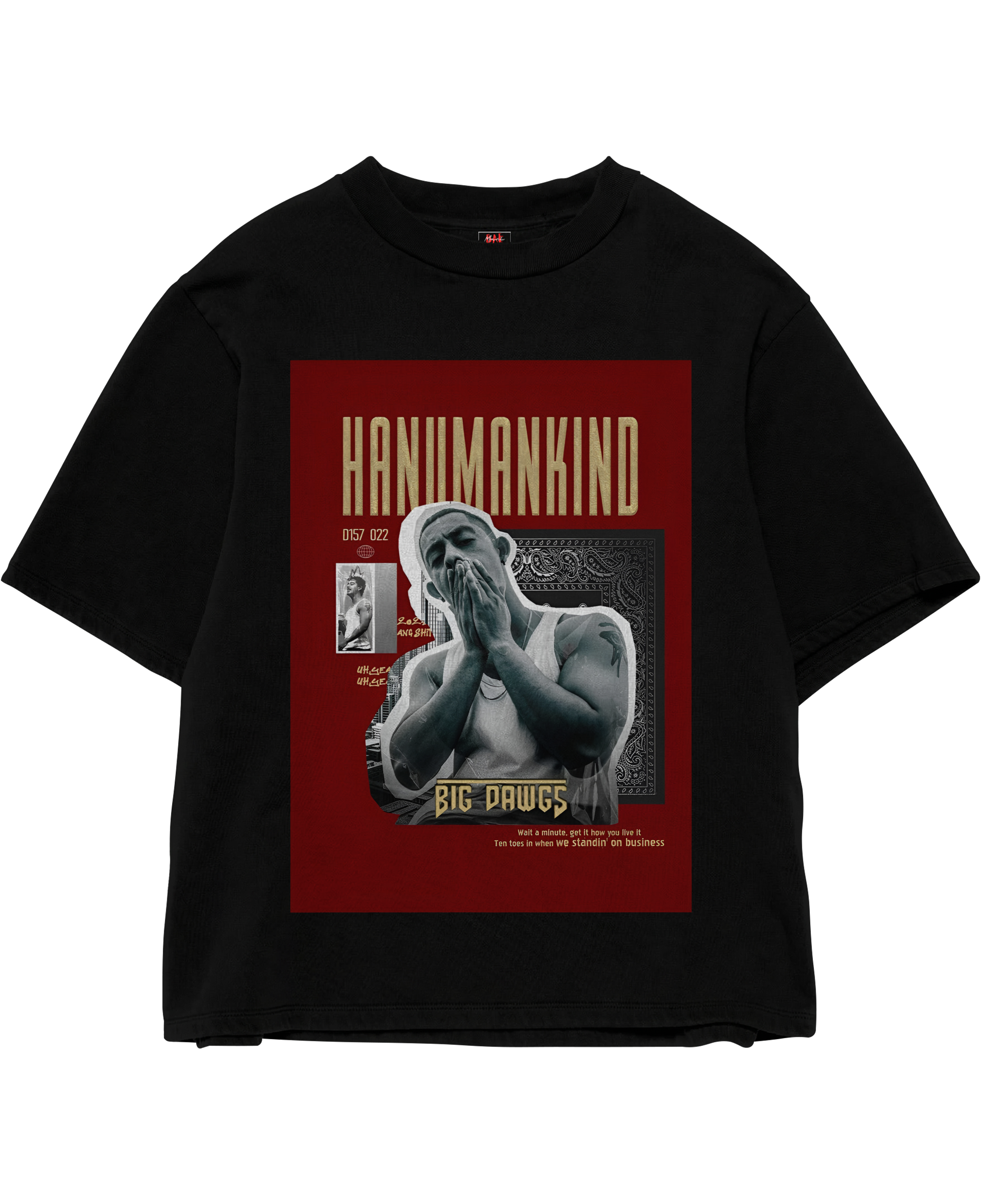 Hanumankind Big Dawgs Black Oversize Tee