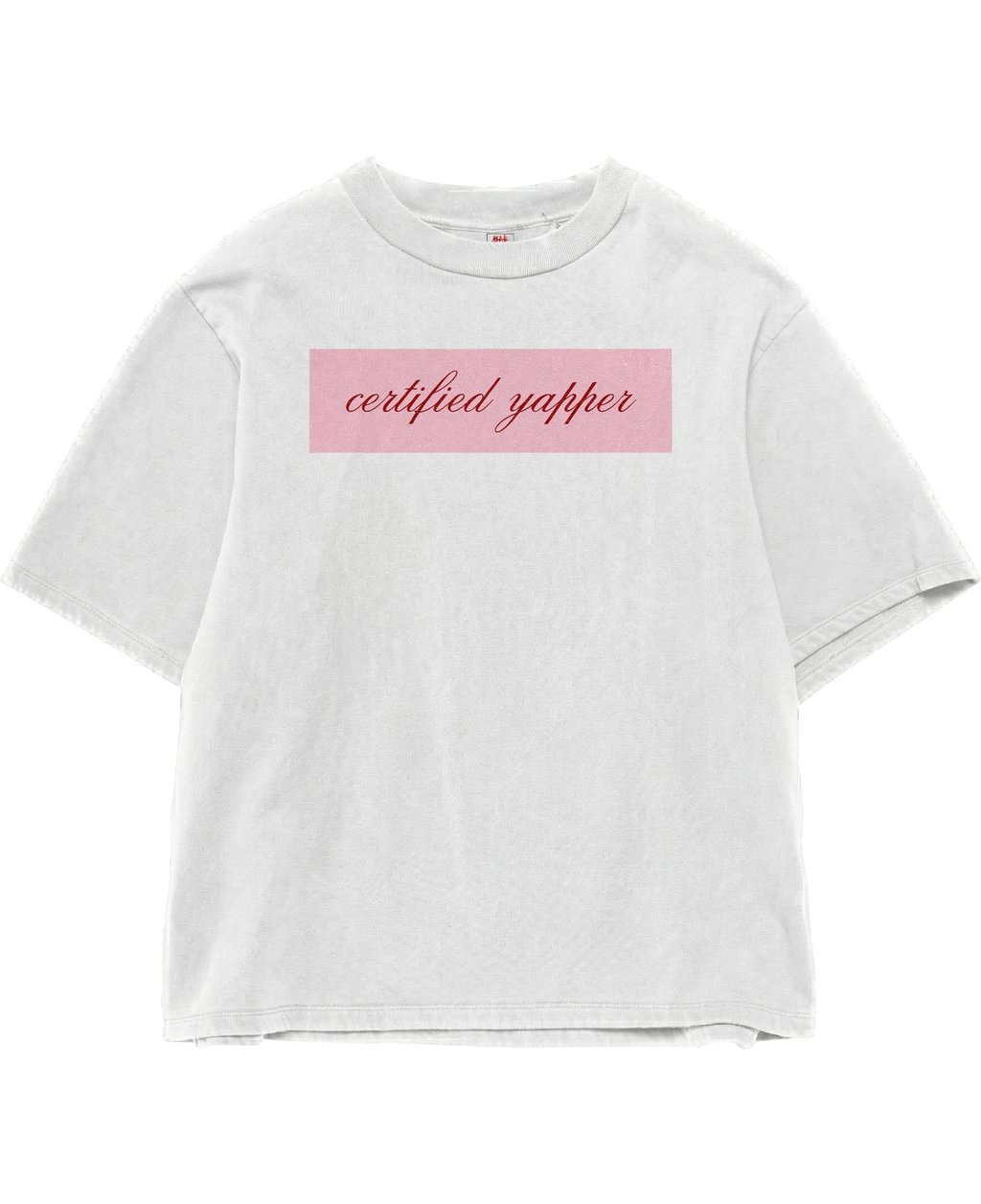 Certified Yapper White Oversize Tee