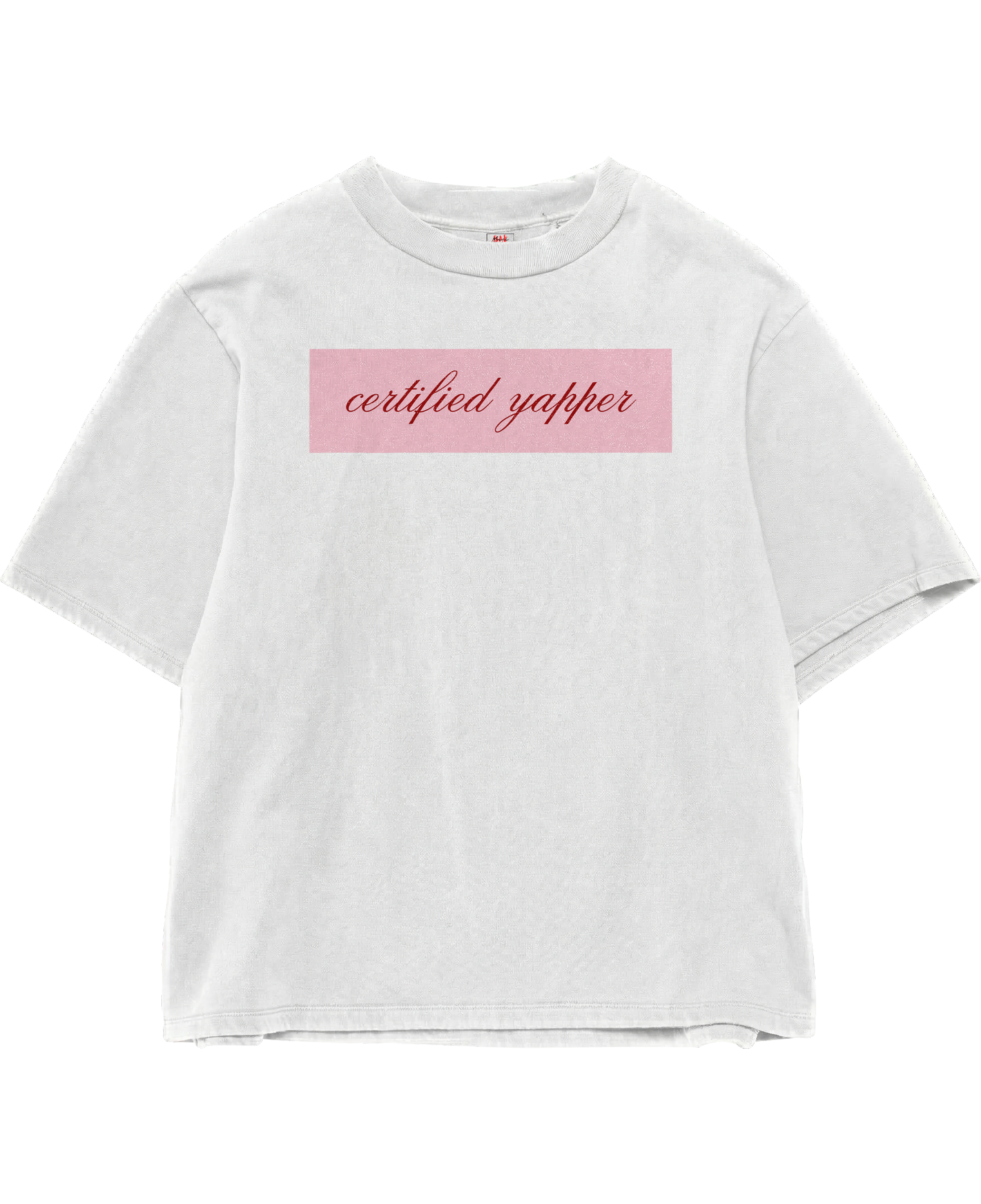 Certified Yapper White Oversize Tee