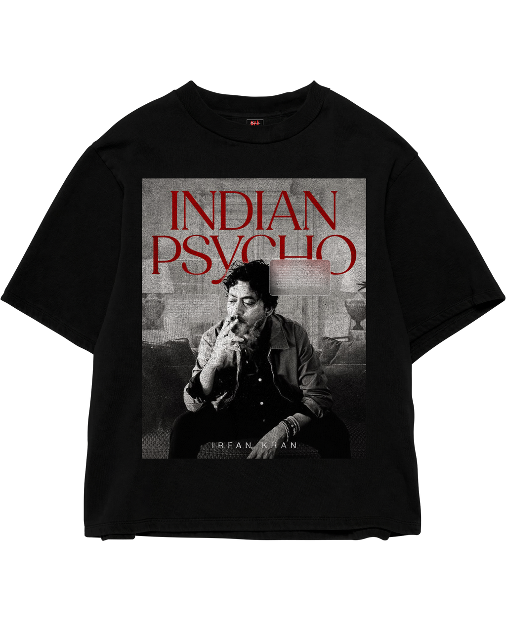Indian Psycho - Irrfan Tribute Black Oversize Tee