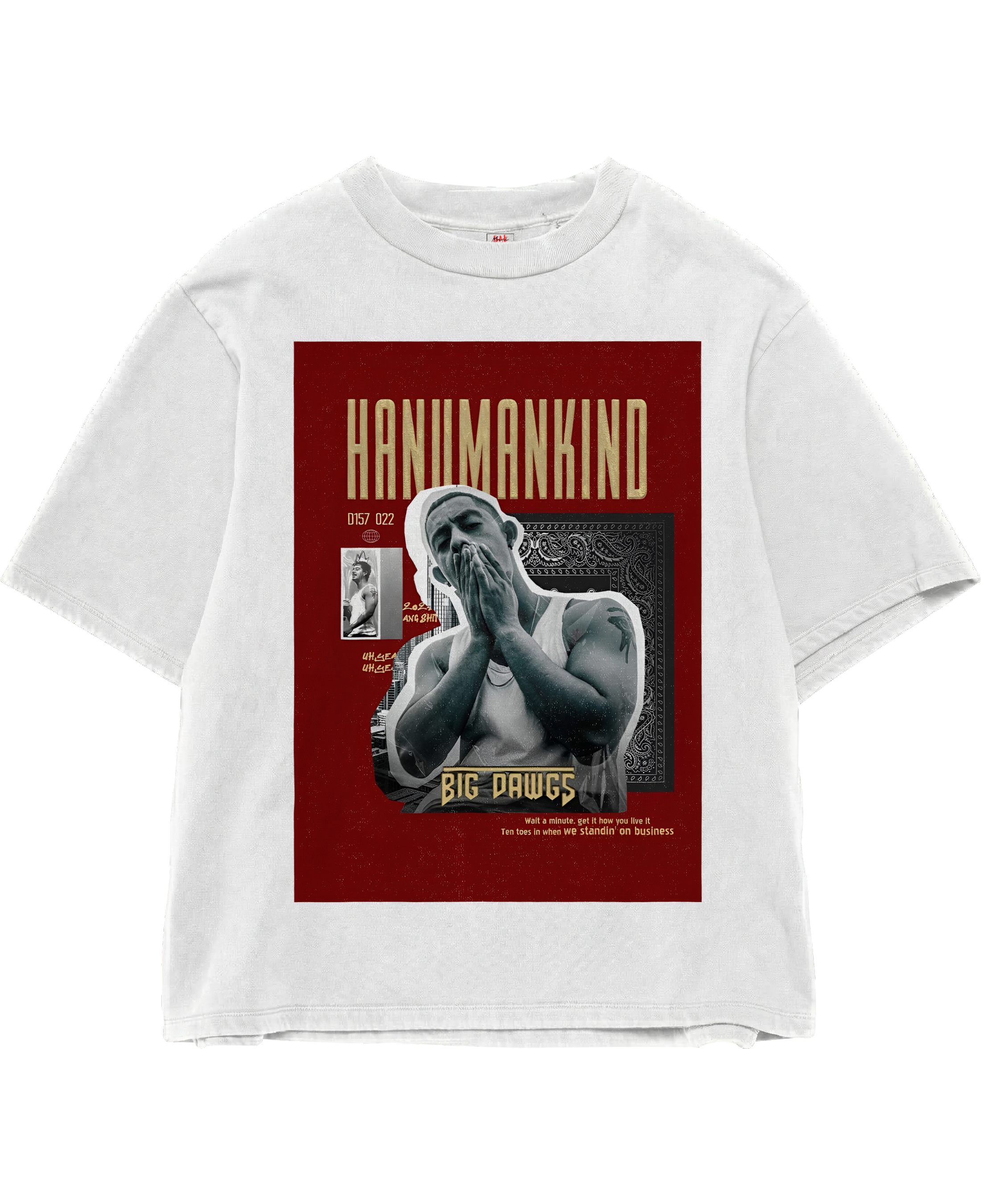 Hanumankind Big Dawgs White Oversize Tee