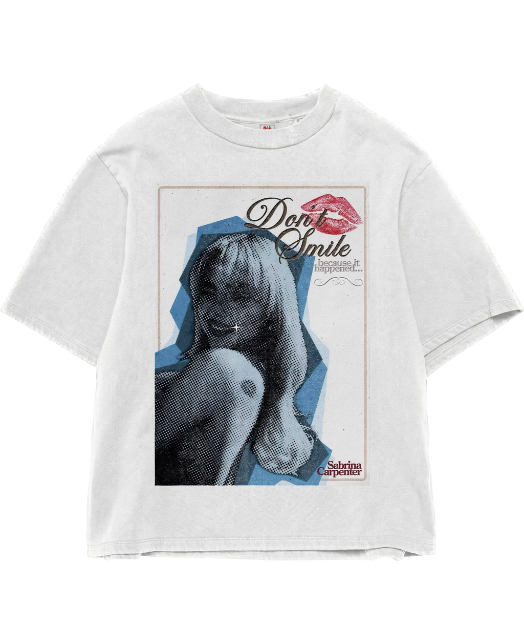 Don't Smile Sabrina White Oversize Tee