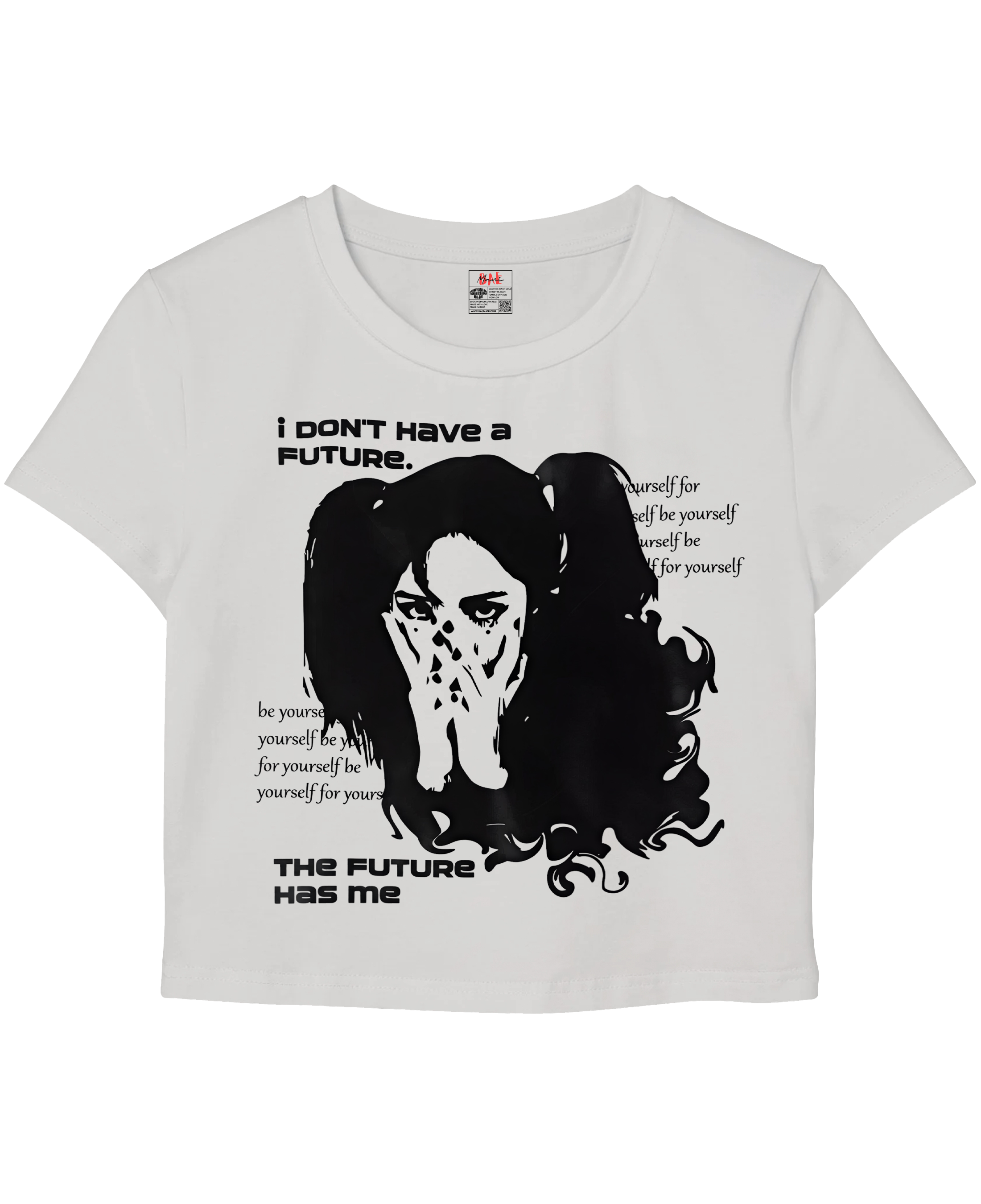 The Future Has Me White Baby Tee