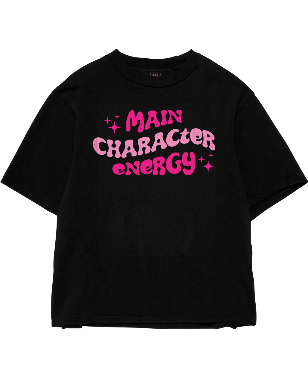 Main Character Energy Black Oversize Tee