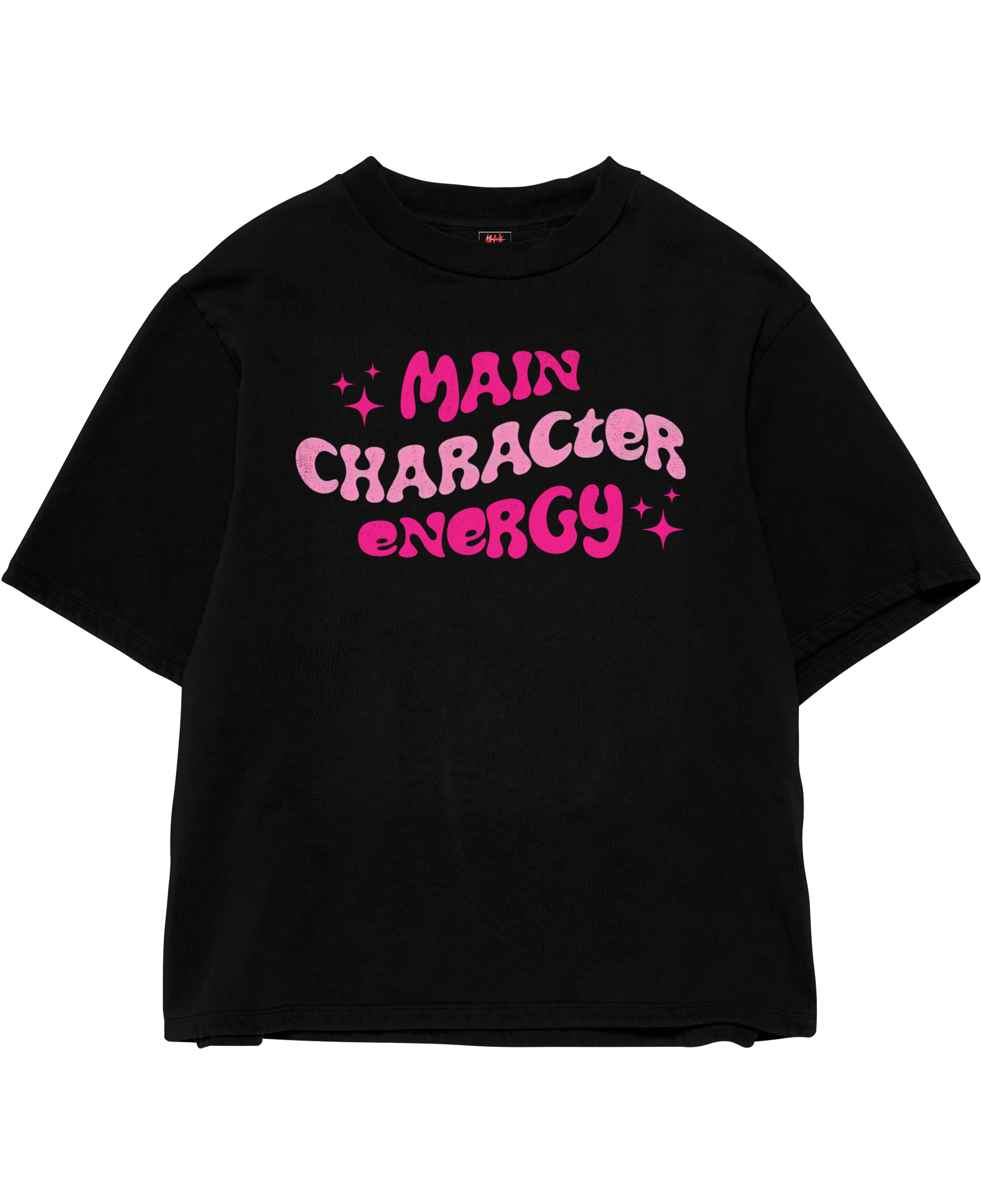 Main Character Energy Black Oversize Tee