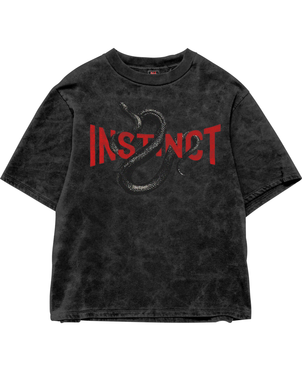 Instinct Black Acid Washed Tee