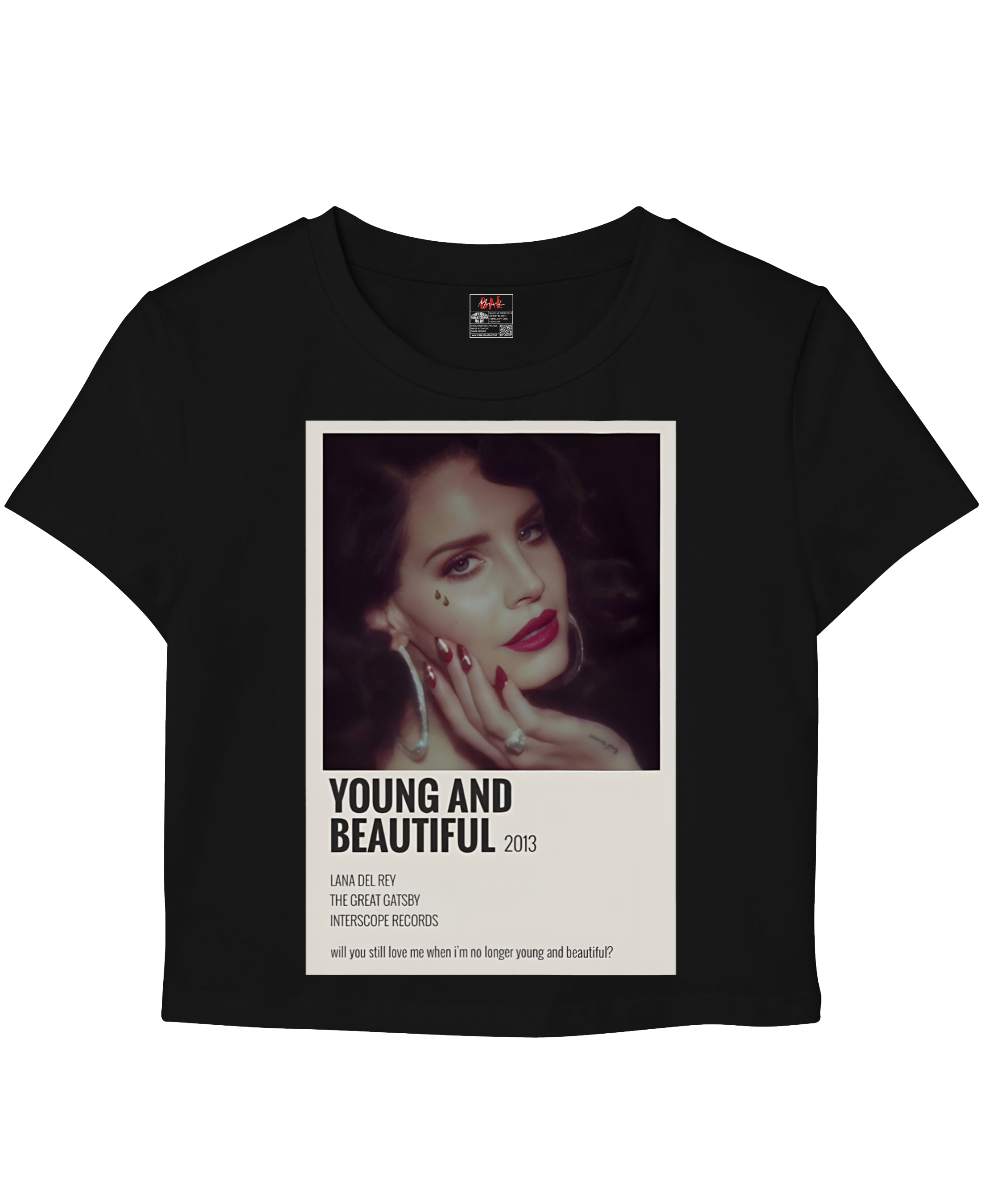 Young and Beautiful Black Baby Tee