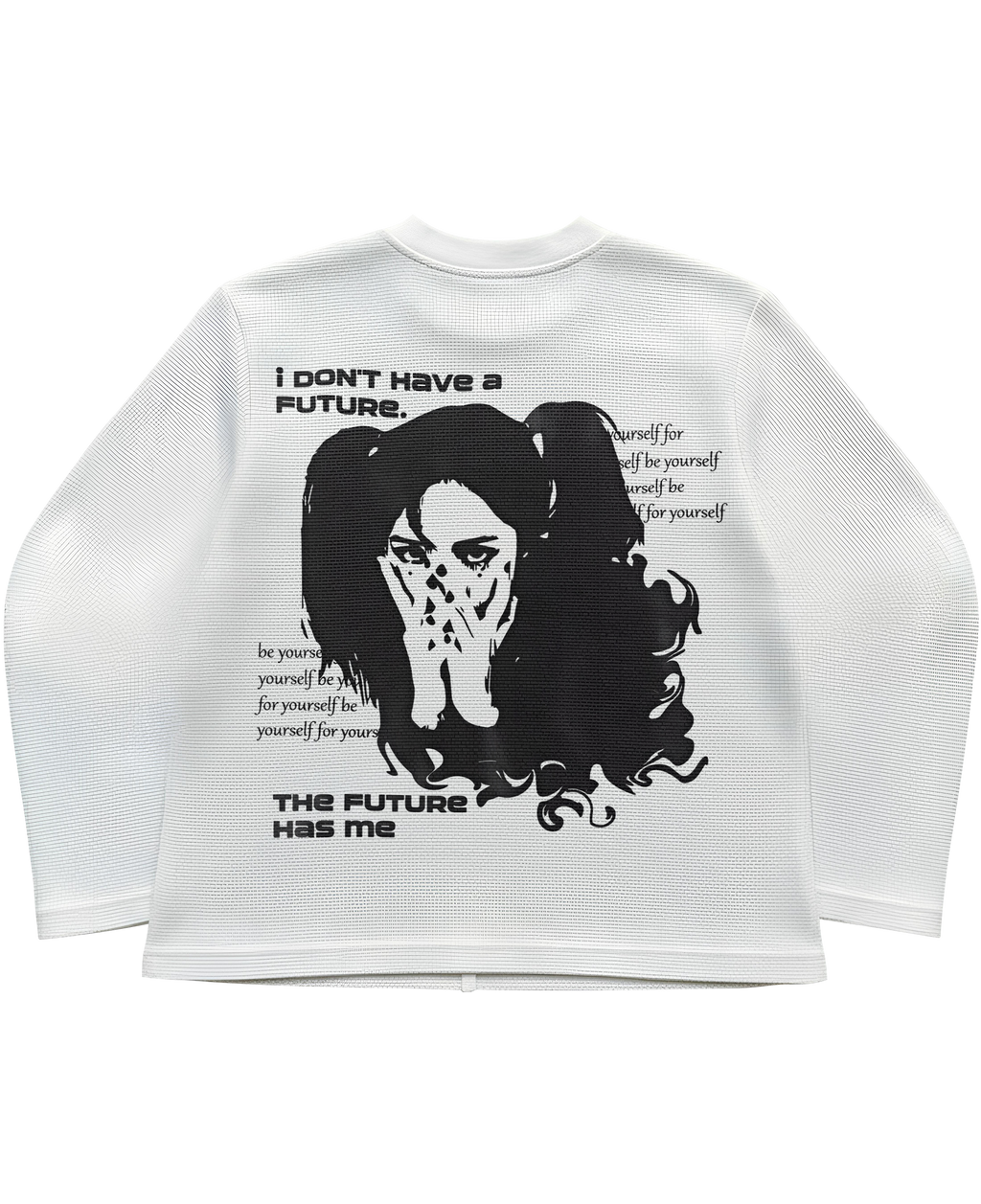 The Future Has Me White Waffle Knit
