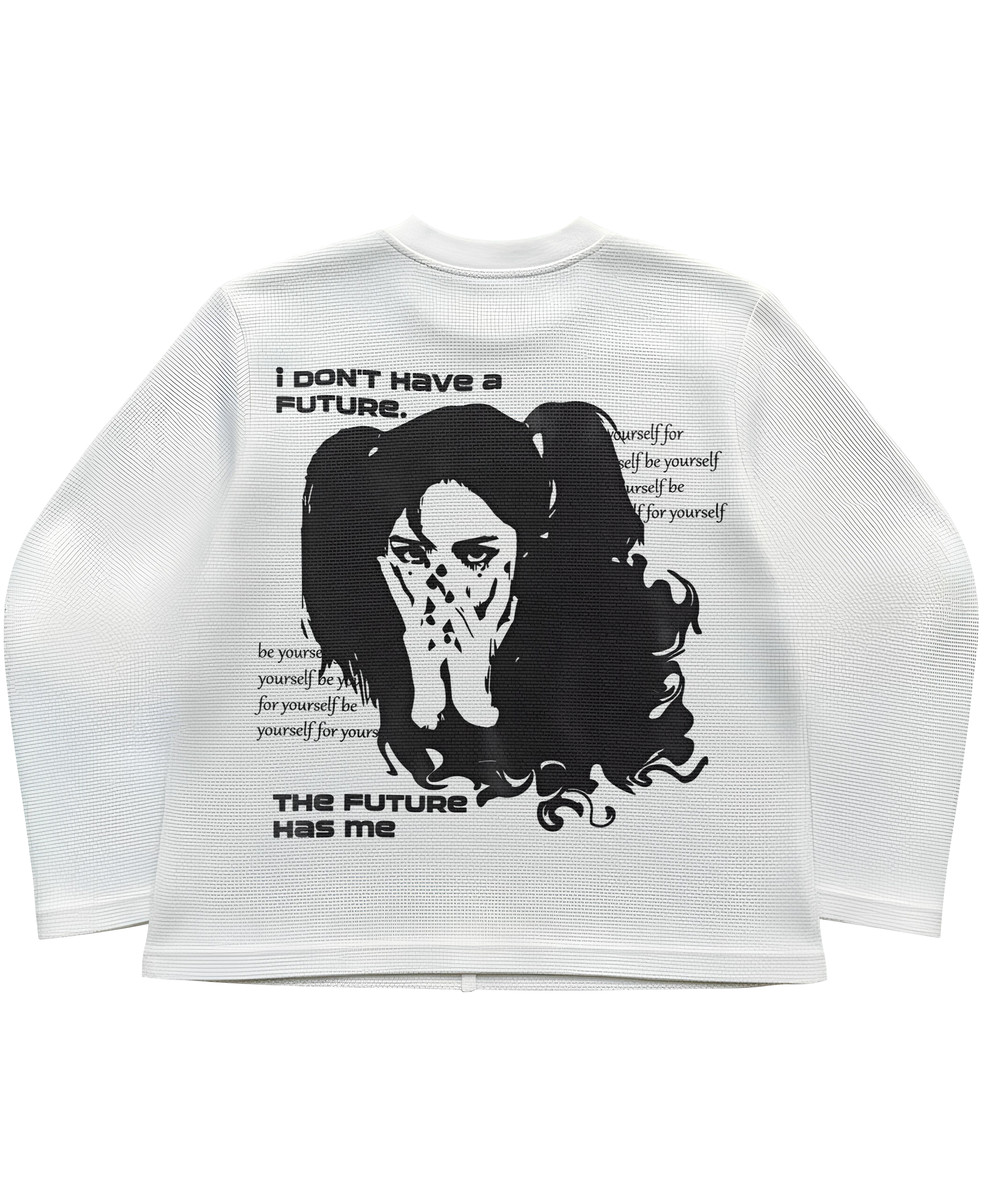 The Future Has Me White Waffle Knit