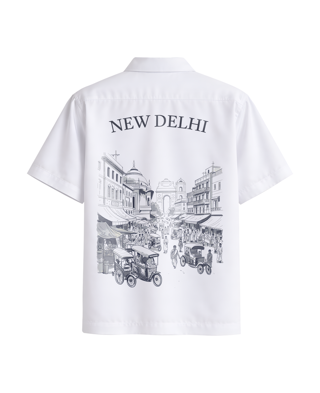 New Delhi Streets White Oversized Shirt