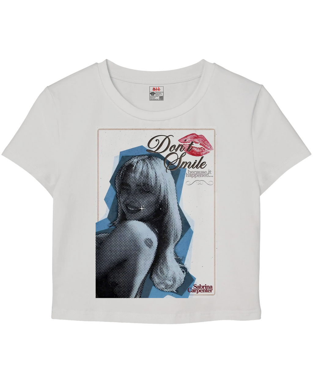 Don't Smile Sabrina White Baby Tee