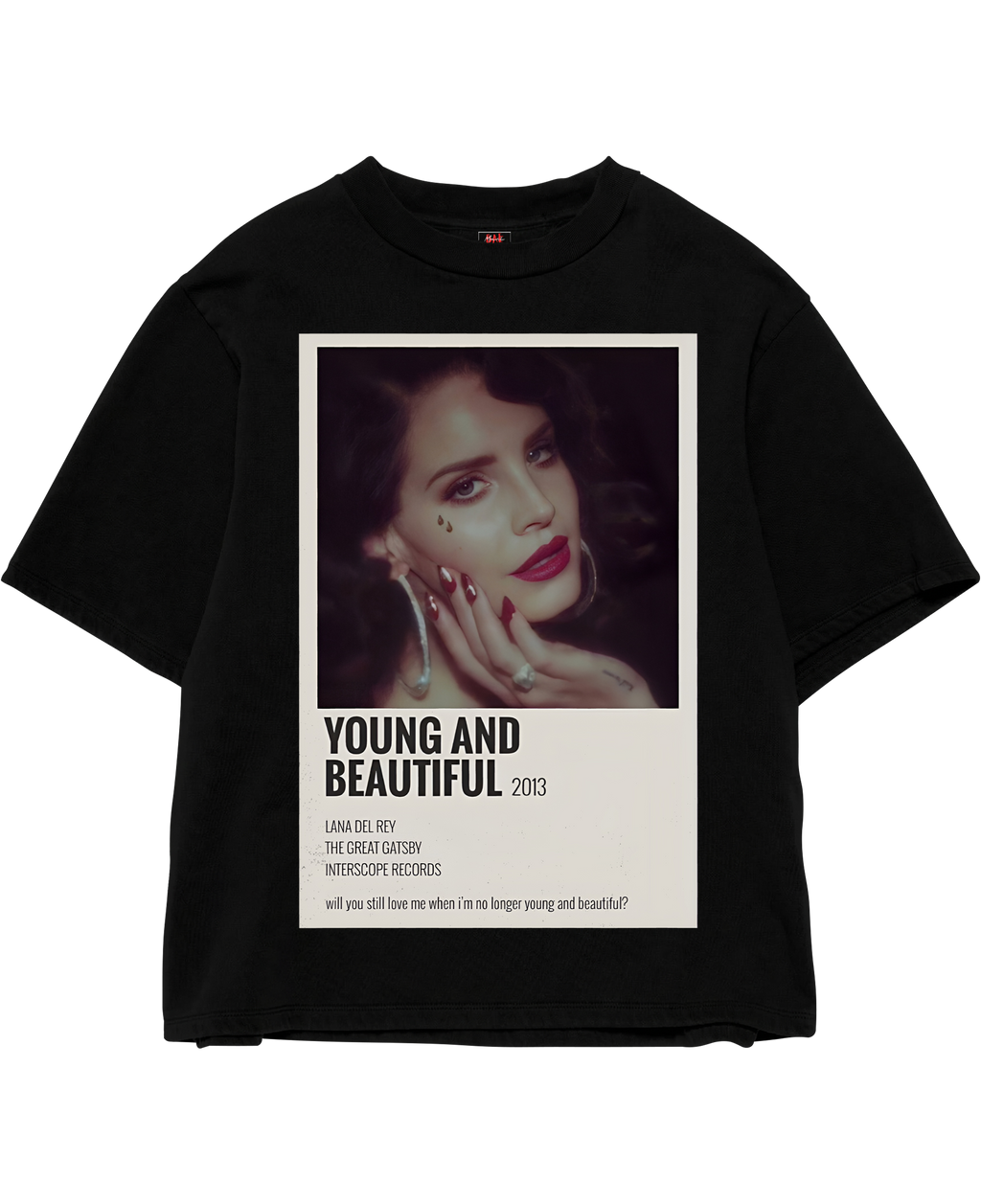 Young and Beautiful Black Oversize Tee