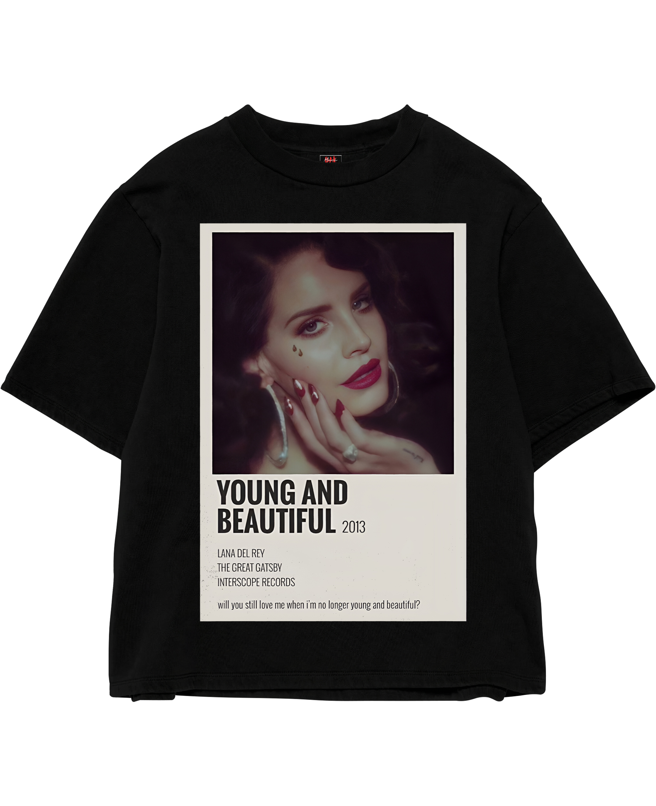Young and Beautiful Black Oversize Tee